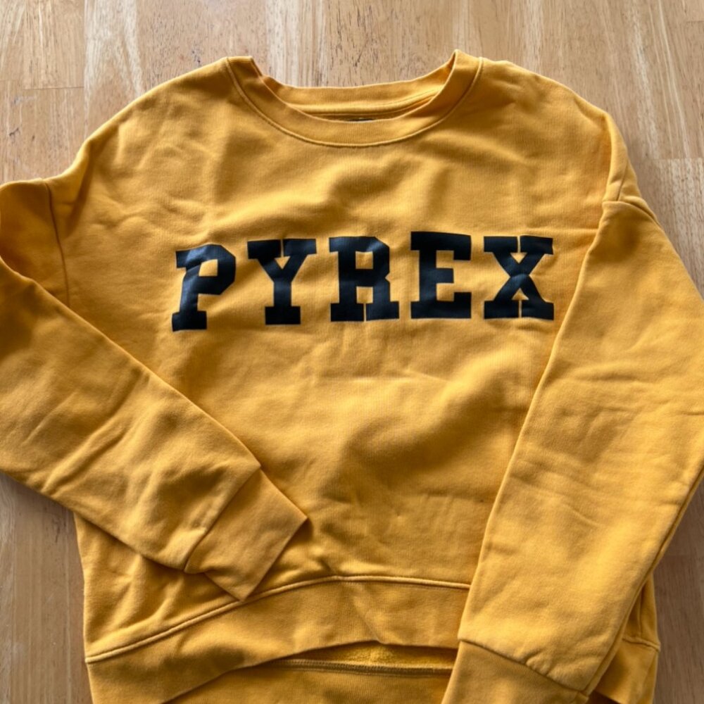 Pyrex Vision Mustard Yellow Graphic Crewneck Sweatshirt - Picture 2 of 4